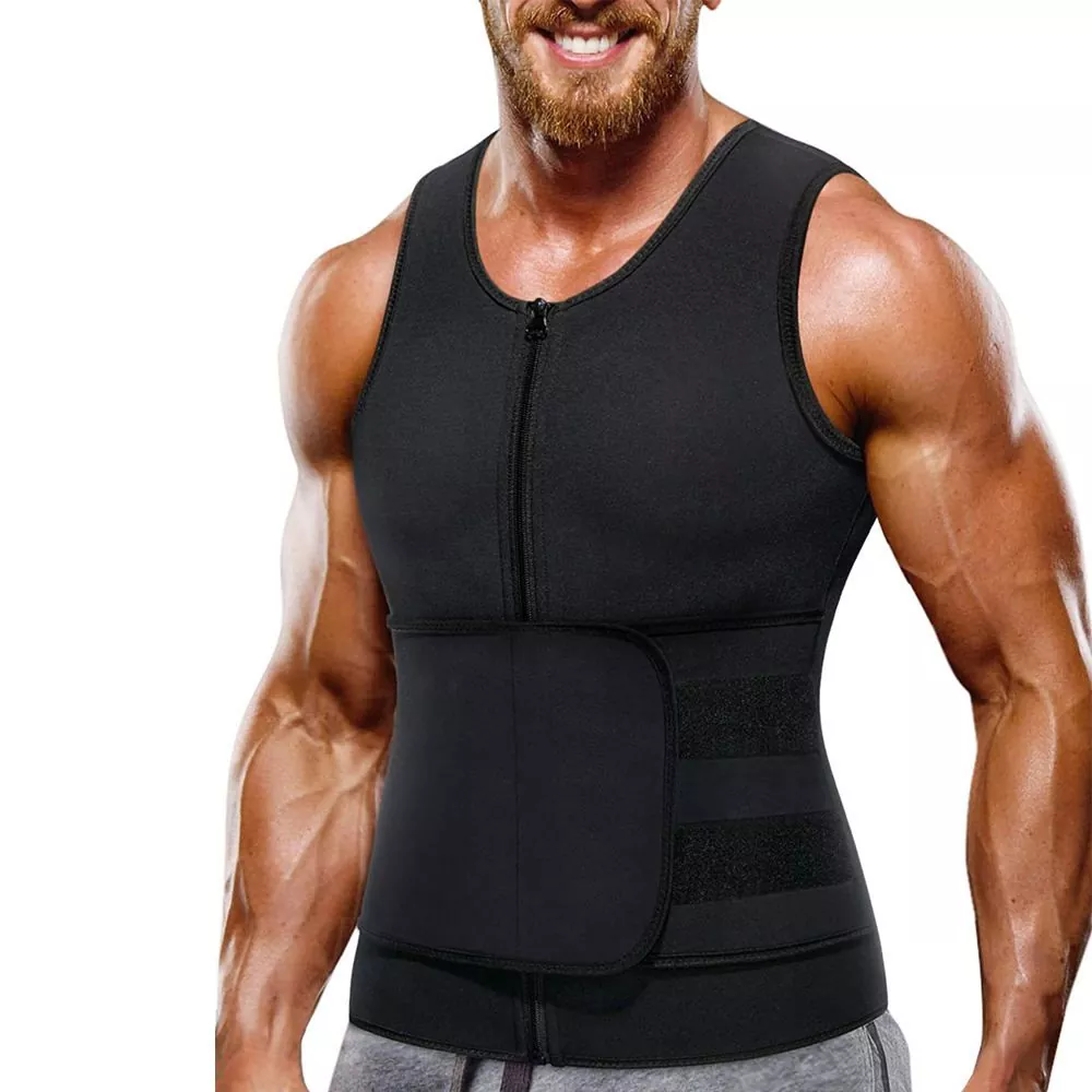 Awọn ọkunrin lagun sauna aṣọ awọleke fun ẹgbẹ-ikun Trainer